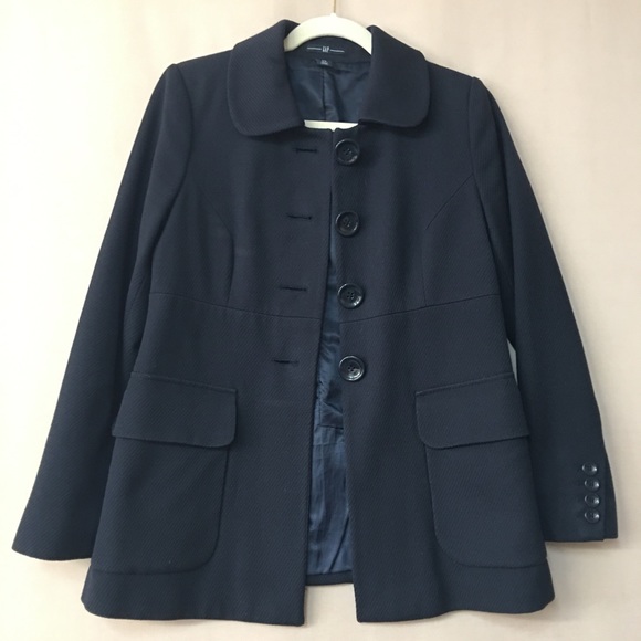 Gap women’s Navy Pea coat Sz S - Picture 3 of 11